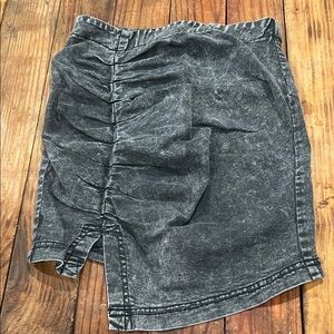 Mustard Seed Charcoal Ruched Pencil Skirt